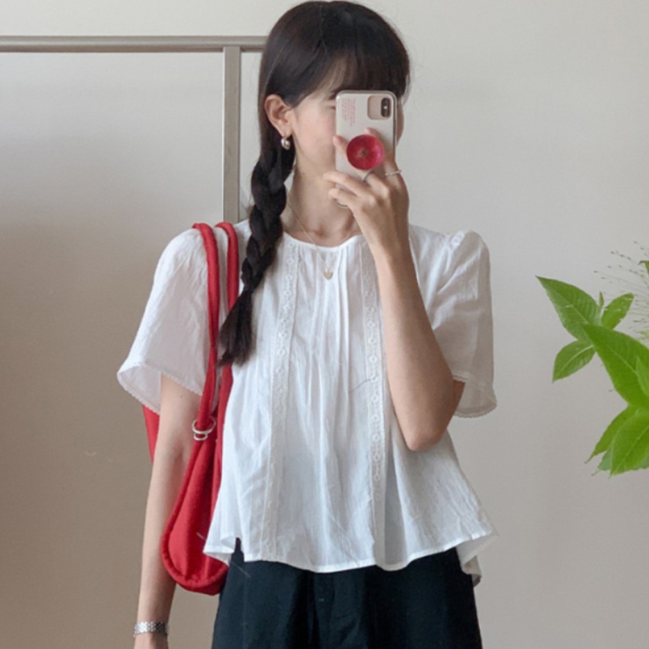 Summer Clothing For Teens - Blusa de Encaje Estilo Dulce para