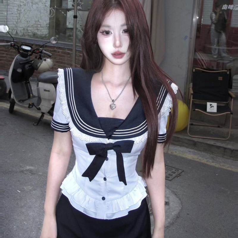 Summer Clothing For Teens - Deeptown-camisas con cuello de marinero para
