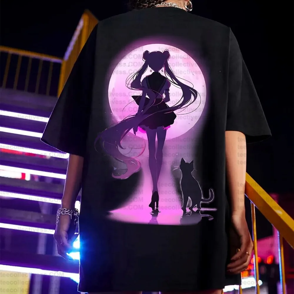 Summer Clothing Men 2025 - Camiseta Harajuku de Anime Sailor Moon