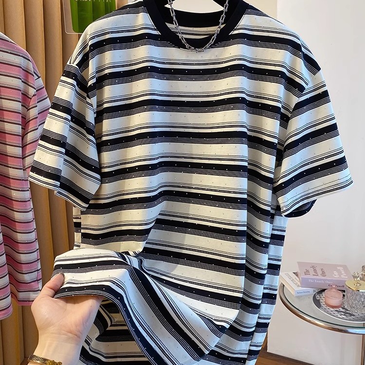 Camiseta de Manga Corta a Raya - Summer Clothing Outlet reseña y precio