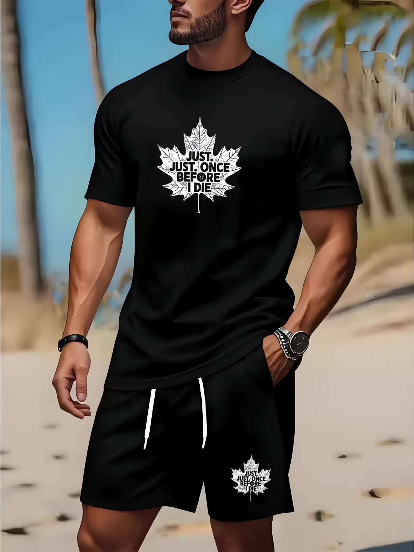 Conjunto de camiseta y pantalo - Summer Clothing Men Fashion reseña y precio