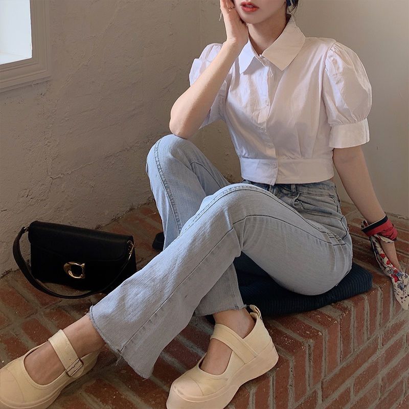 Camisa blanca coreana de veran - Summer Clothing For Teens reseña y precio
